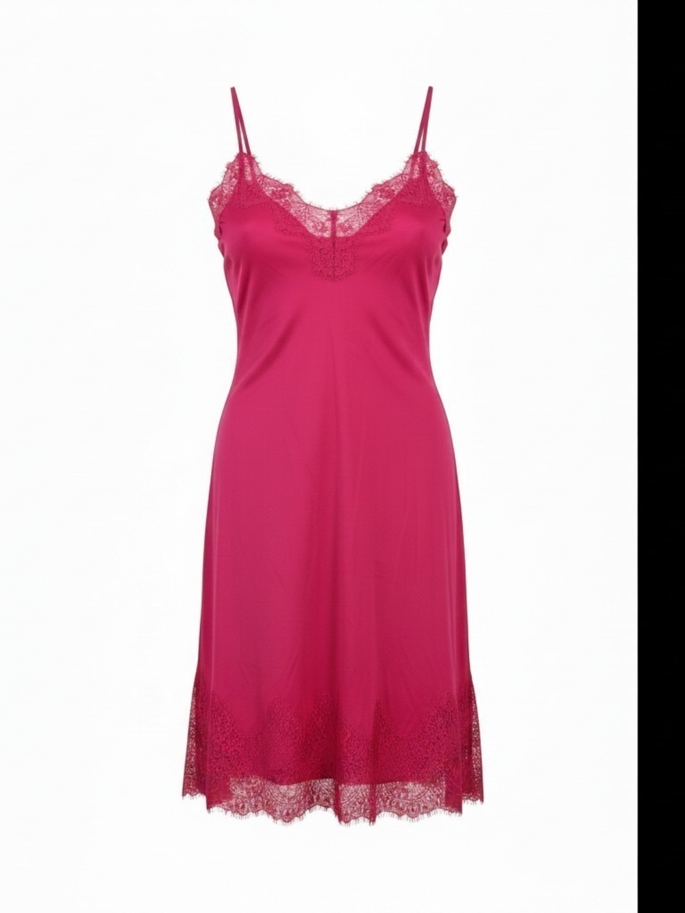 Piombo Fuchsia Lace-Trim Slip